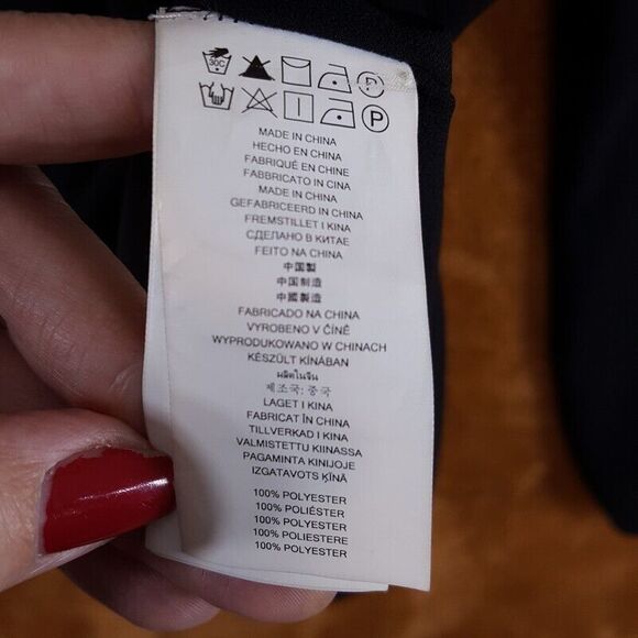 MICHAEL KORS Womens Top Small Black Surplice Wrap Lace Shoulder Hi Lo Blouse - Picture 3 of 8